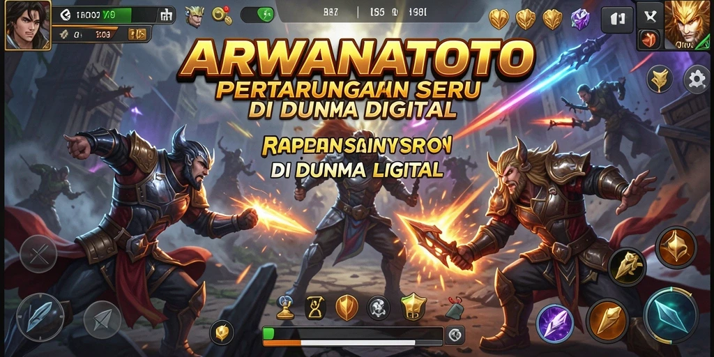 Screenshot gameplay ARWANATOTO yang penuh aksi dan pertarungan sengit.