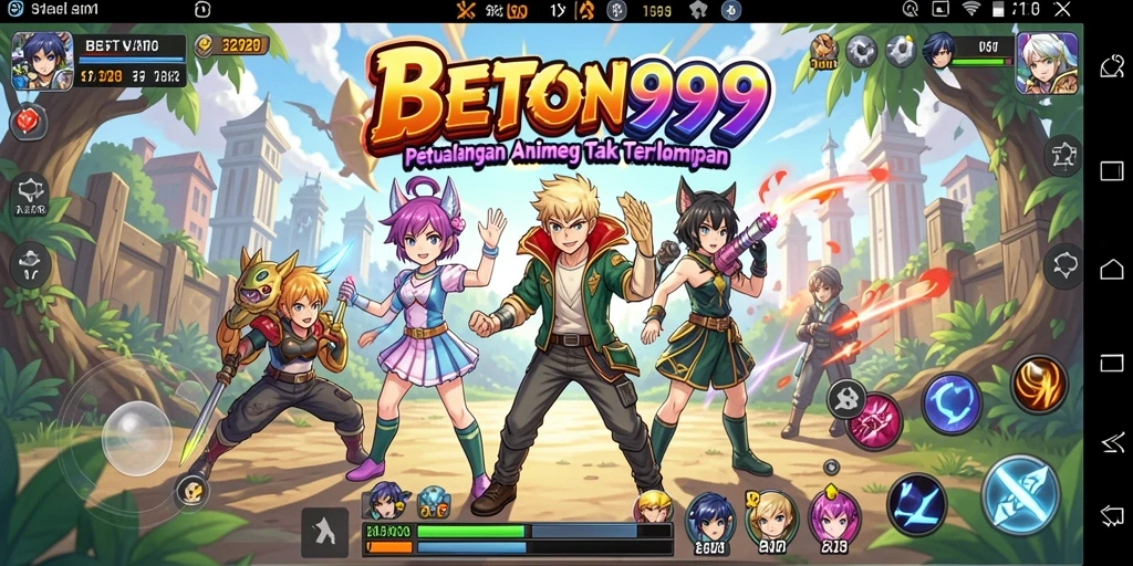 Tampilan gameplay BETON999 yang penuh warna dan dinamis.
