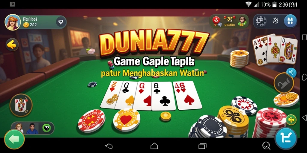 Tampilan gameplay seru DUNIA777 dengan koleksi kartu Gaple.