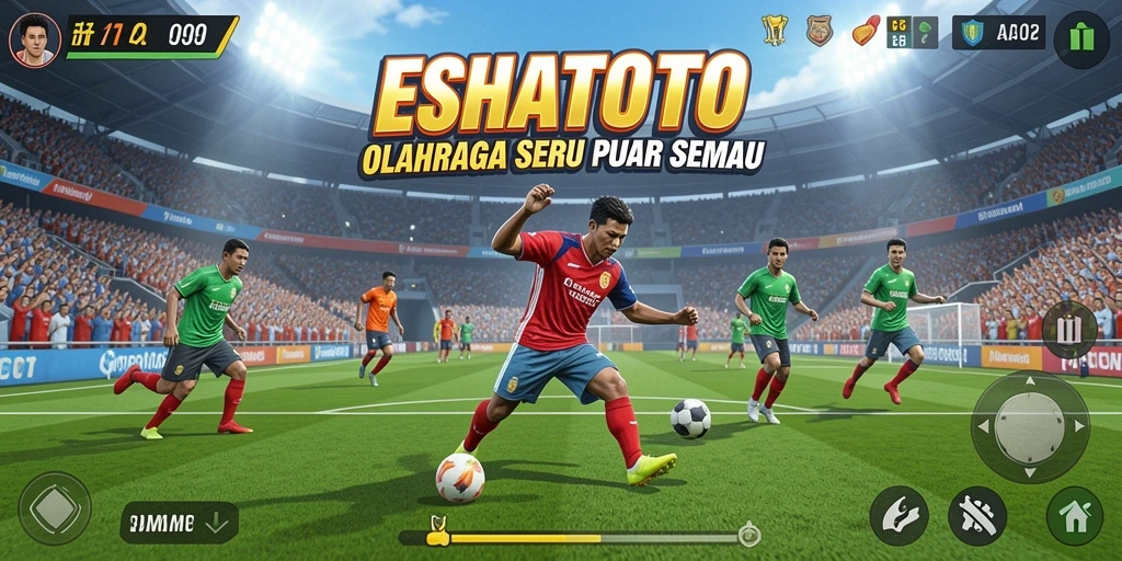 Screenshot utama ESHATOTO menunjukkan gameplay yang menegangkan dalam olahraga.