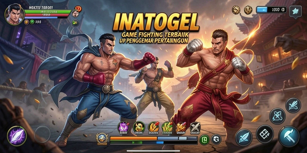 Tampilan gameplay seru dalam pertarungan melawan karakter lainnya di INATOGEL.