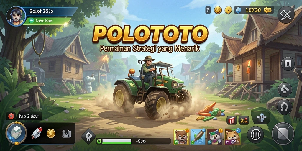 Tampilan gameplay menarik dari POLOTOTO dalam bertempur dan membangun kerajaan.