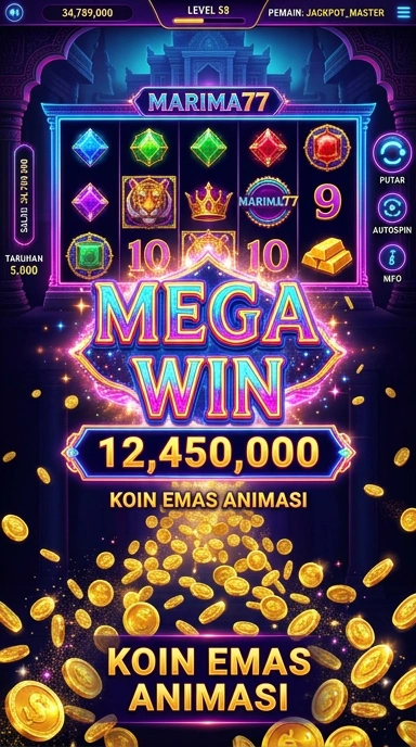 Screenshot tampilan aplikasi marima77 dengan kategori aplikasi yang bervariasi.